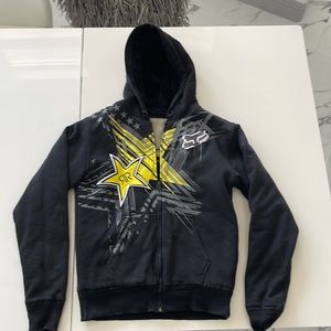 Fox Racing Rockstar Sasquatch Hoodie Medium Black Faux Fur Lined